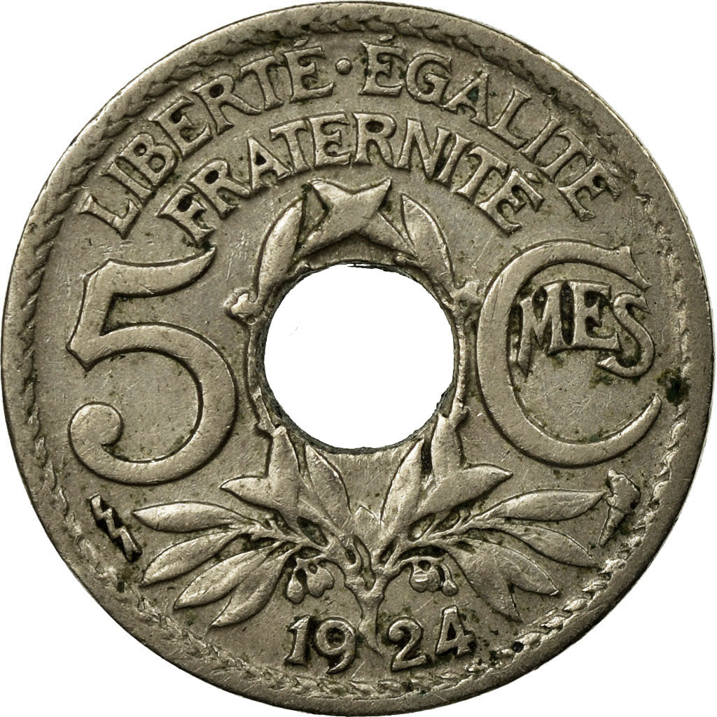Coin, France, Lindauer, 5 Centimes, 1924, EF(40-45), Copper-nickel, KM:875