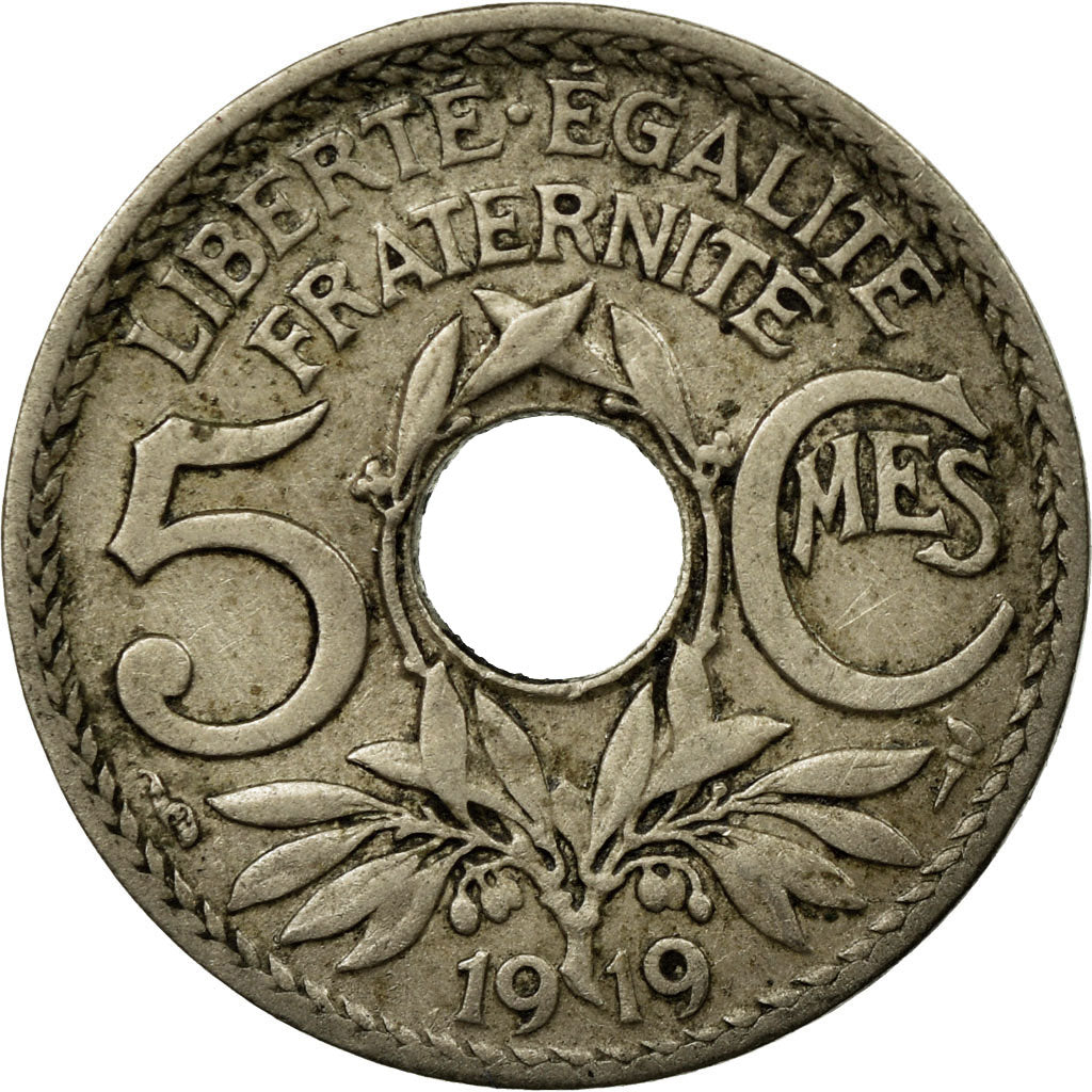 Coin, France, Lindauer, 5 Centimes, 1919, VF(30-35), Copper-nickel, KM:865
