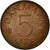 Coin, Denmark, Margrethe II, 5 Öre, 1975, Copenhagen, VF(30-35), Copper Clad