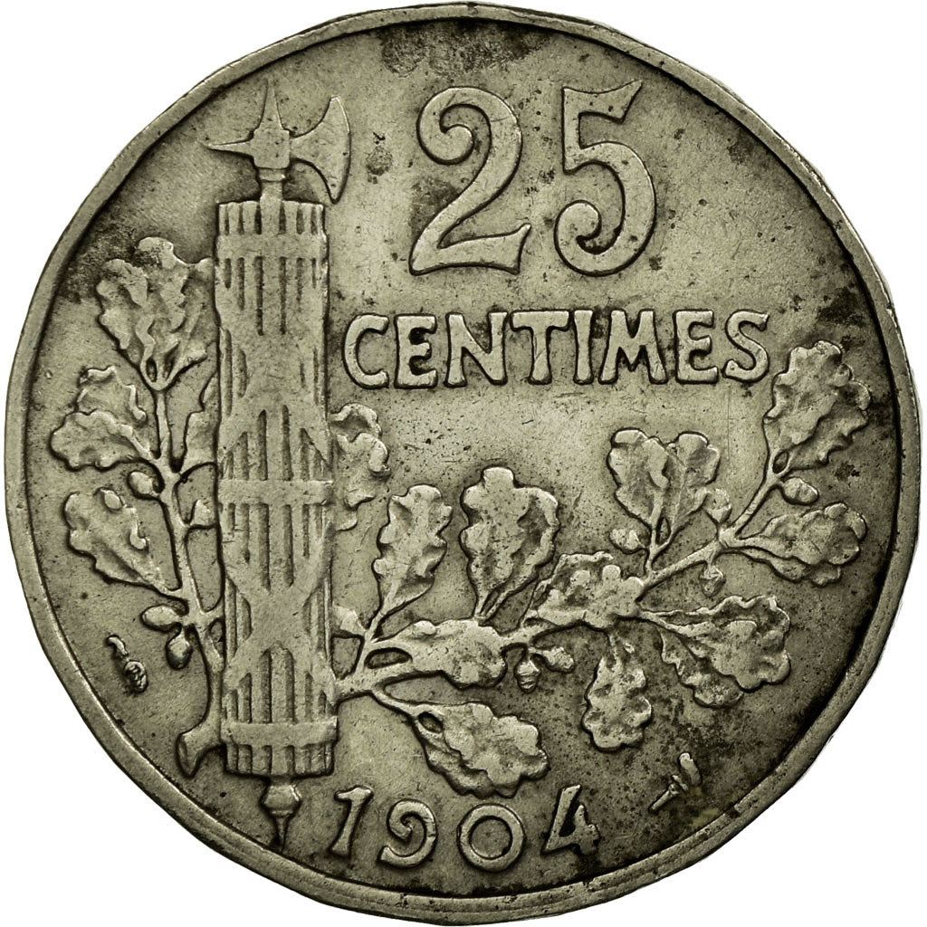 Coin, France, Patey, 25 Centimes, 1904, VF(30-35), Nickel, KM:856, Gadoury:364
