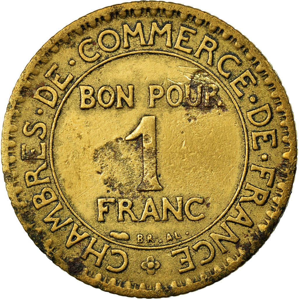 Coin, France, Chambre de commerce, Franc, 1924, Paris, VF(20-25)