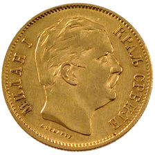 SERBIA, 10 Dinara, 1882, Vienne, KM #16, AU(50-53), Gold, 3.21