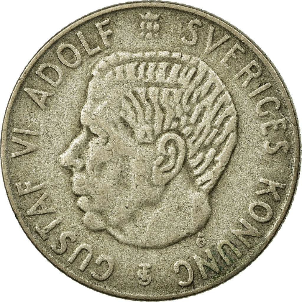 Coin, Sweden, Gustaf VI, Krona, 1954, EF(40-45), Silver, KM:826