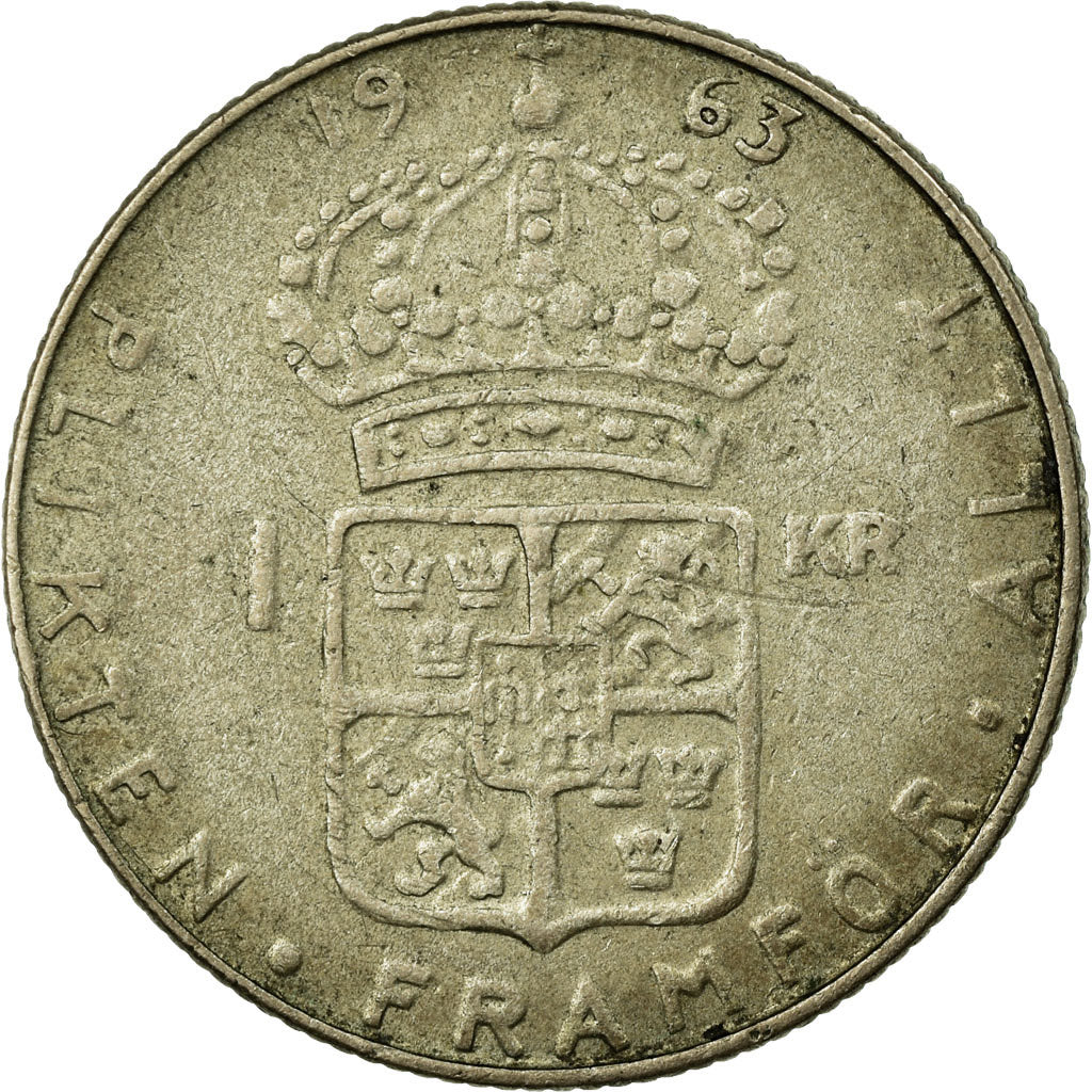 Münze, Schweden, Gustaf VI, Krona, 1963, SS, Silber, KM:826