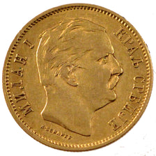 SERBIA, 10 Dinara, 1882, Vienne, KM #16, EF(40-45), Gold, 3.20