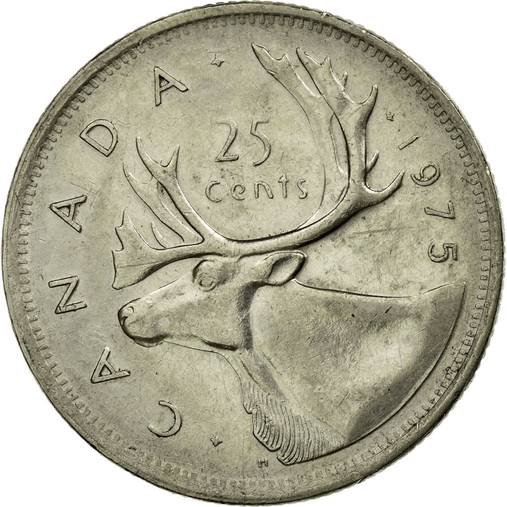 Coin, Canada, Elizabeth II, 25 Cents, 1975, Royal Canadian Mint, Ottawa