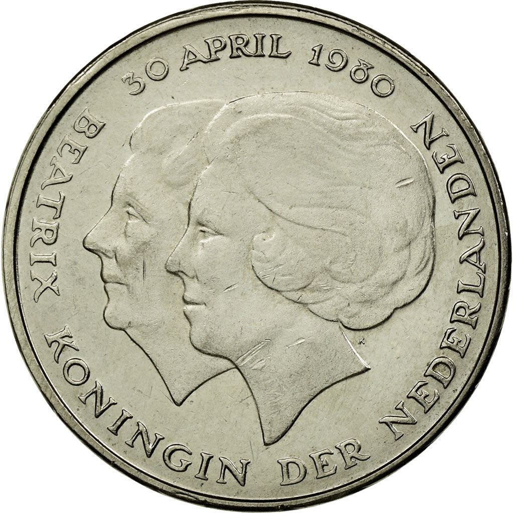 Coin, Netherlands, Beatrix, Investiture of New Queen, Gulden, 1980, EF(40-45)