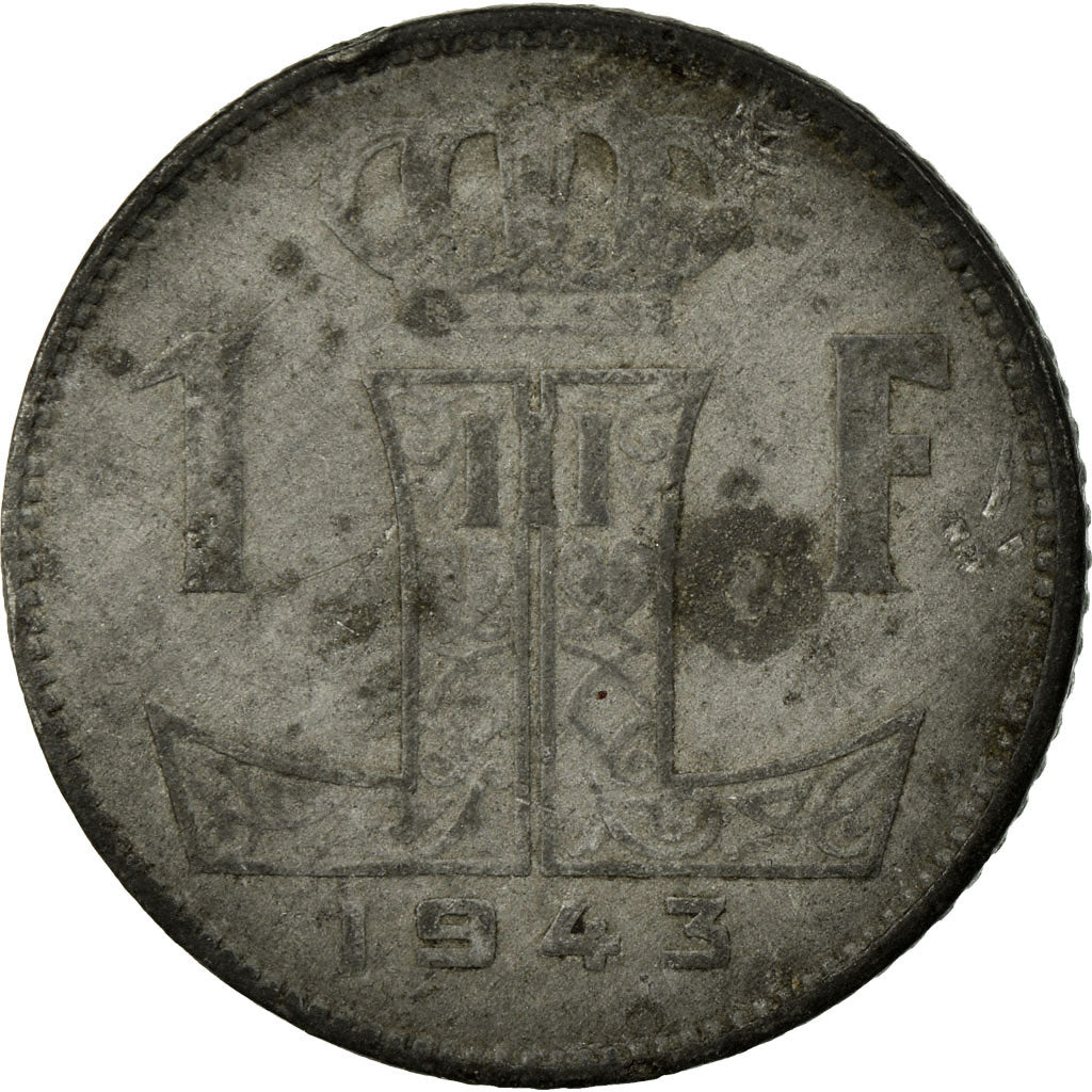 Coin, Belgium, Franc, 1943, VF(20-25), Zinc, KM:127