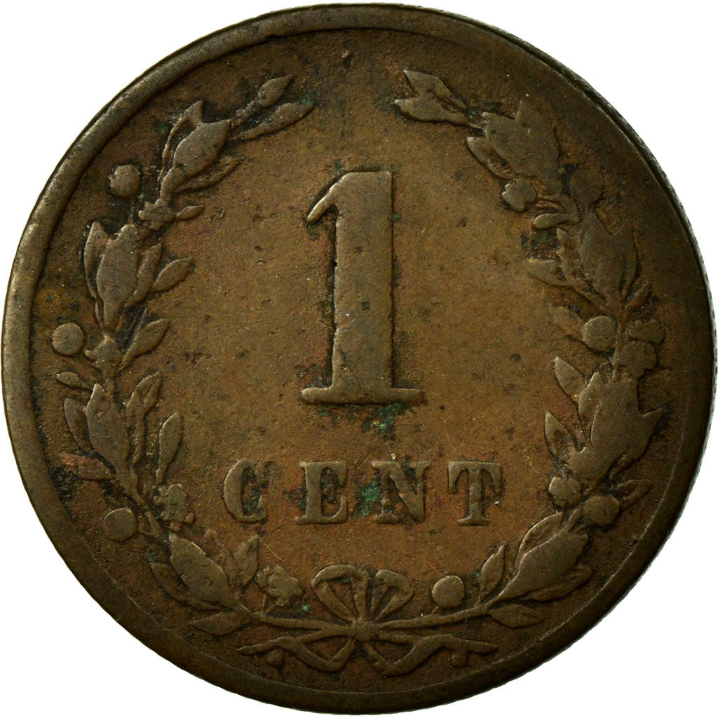 Moneda, Países Bajos, William III, Cent, 1878, BC+, Bronce, KM:107.1