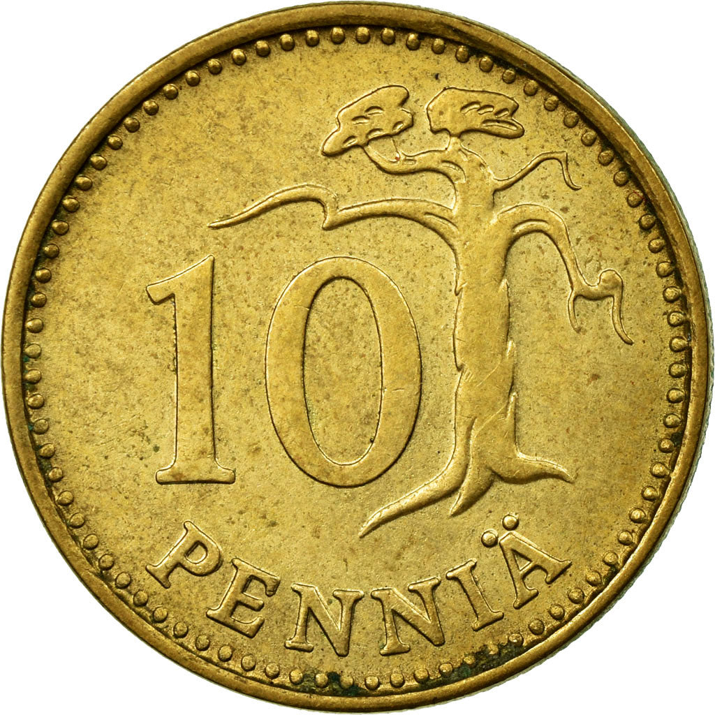 Coin, Finland, 10 Pennia, 1976, EF(40-45), Aluminum-Bronze, KM:46
