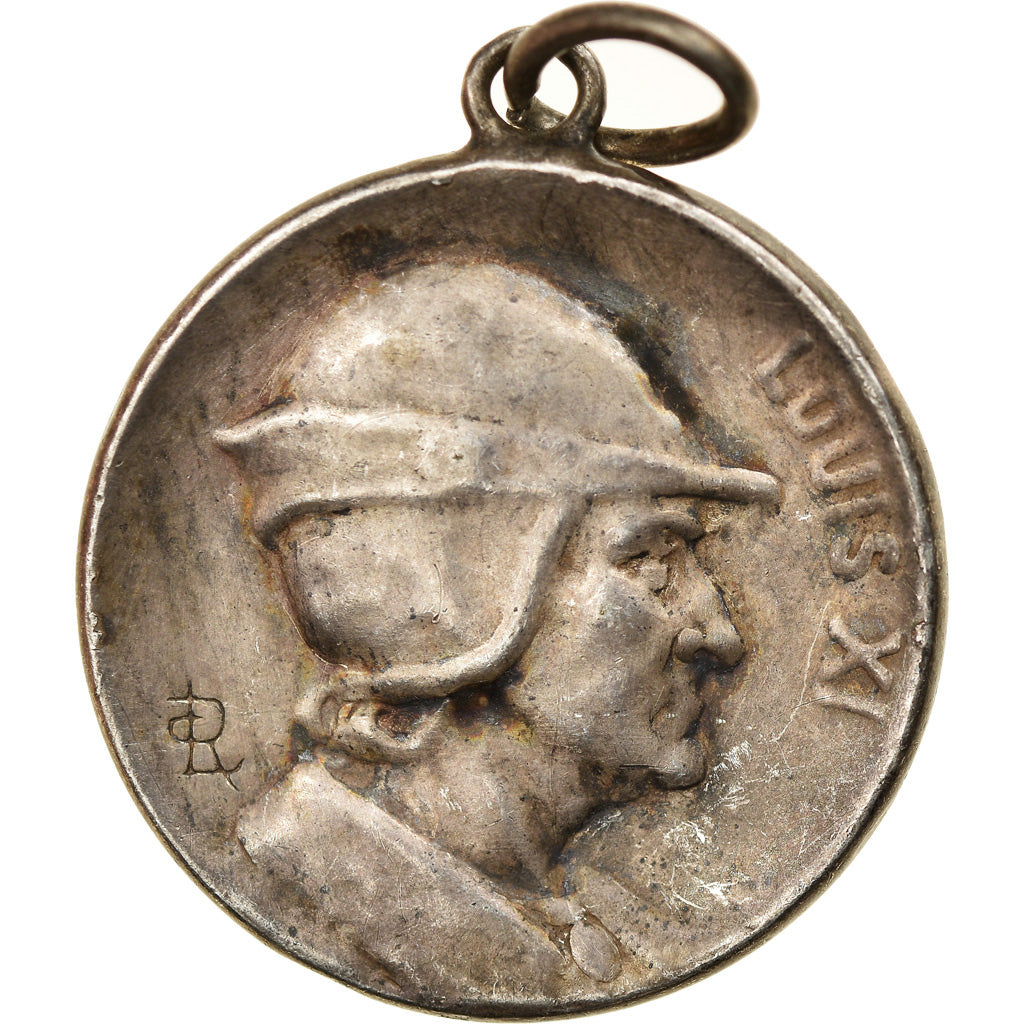 France, Medal, Louis XI, History, EF(40-45), Silvered bronze