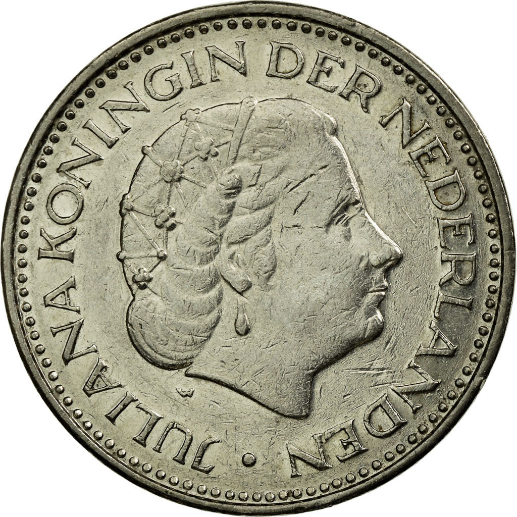 Moneda, Países Bajos, Juliana, Gulden, 1972, BC+, Níquel, KM:184a