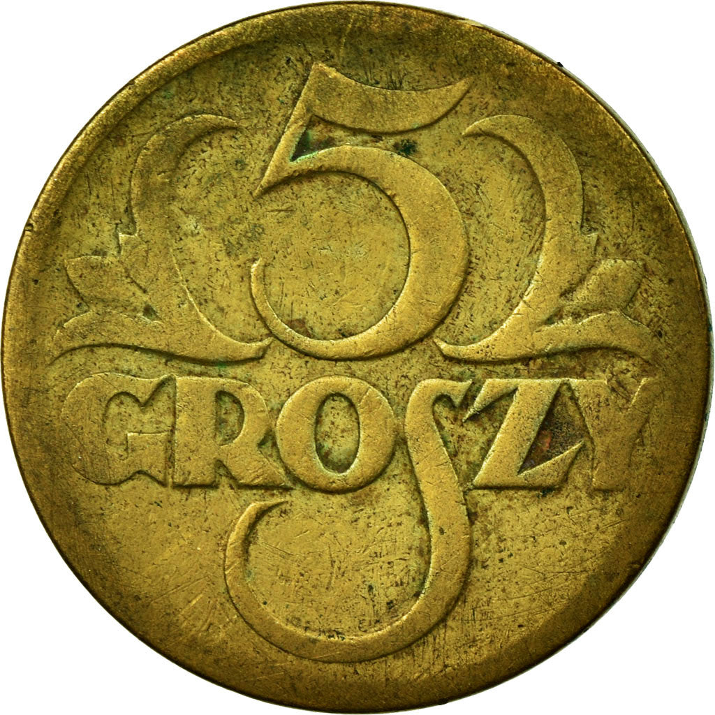 Moneda, Polonia, 5 Groszy, 1923, BC+, Latón, KM:10