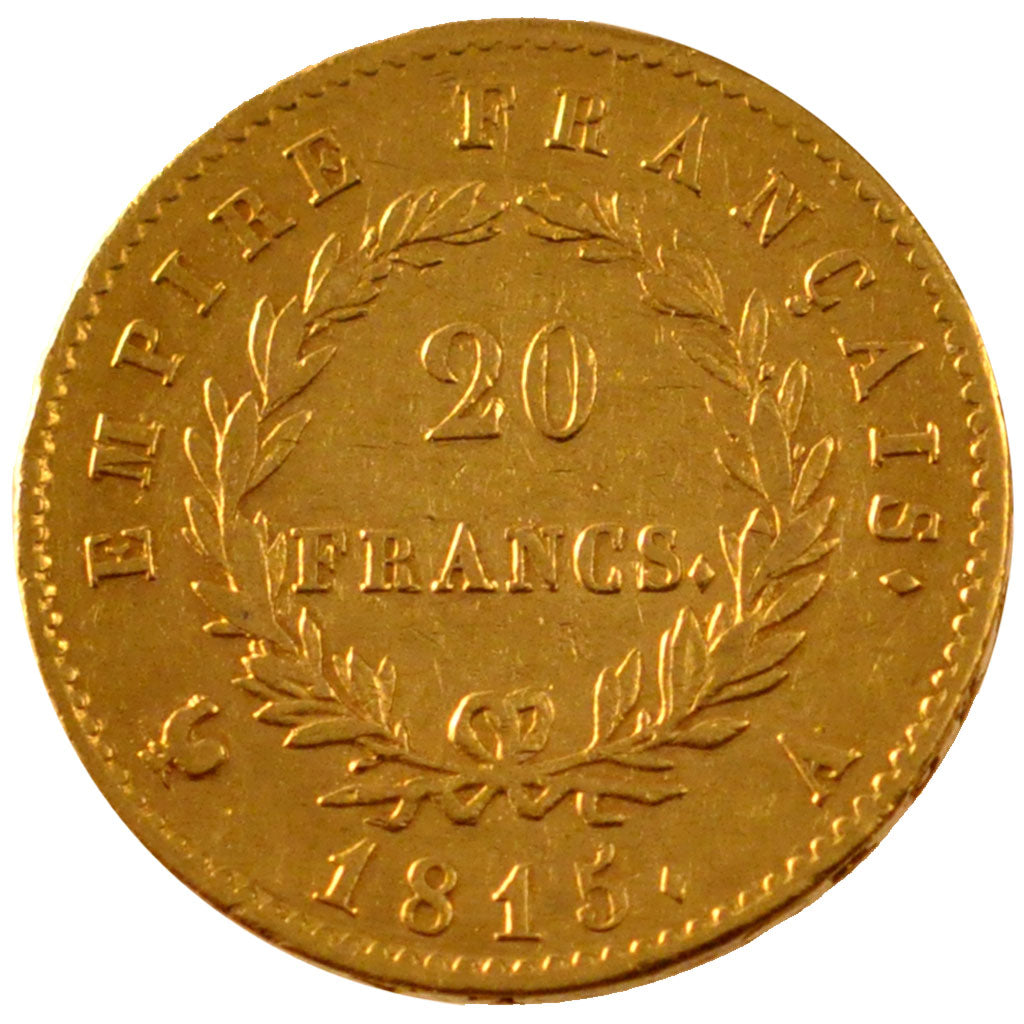 FRANCE, 20 Francs, 1815, Paris, EF(40-45), Gold, Gadoury #1025a, 6.43