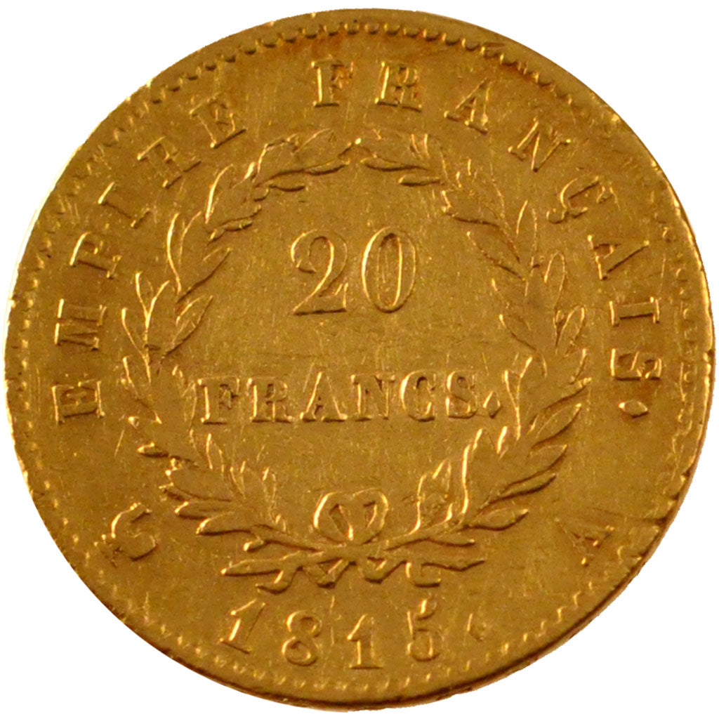 FRANCE, 20 Francs, 1815, Paris, VF(20-25), Gold, Gadoury #1025a, 6.37