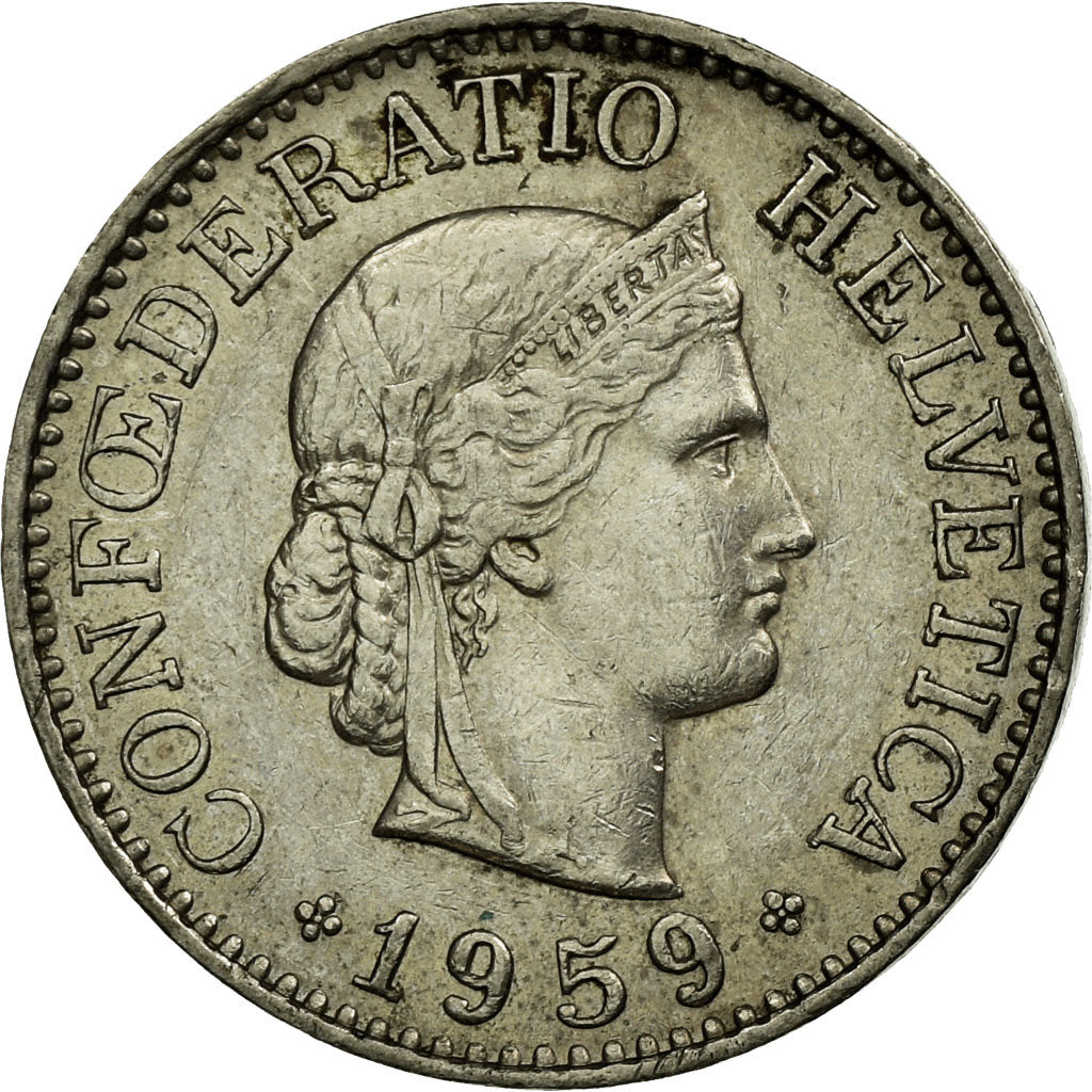Moneda, Suiza, 10 Rappen, 1959, Bern, MBC, Cobre - níquel, KM:27