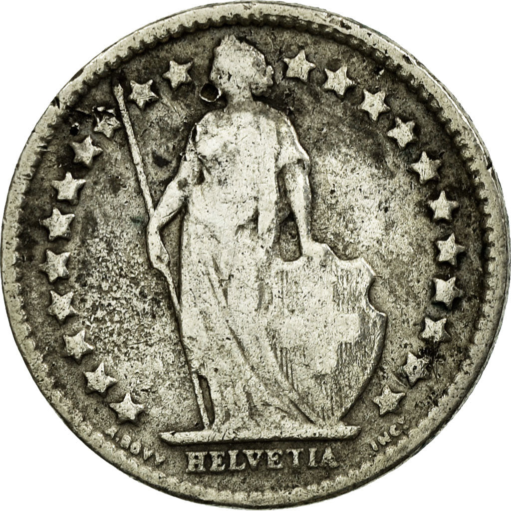 Coin, Switzerland, 1/2 Franc, 1908, Bern, VF(20-25), Silver, KM:23