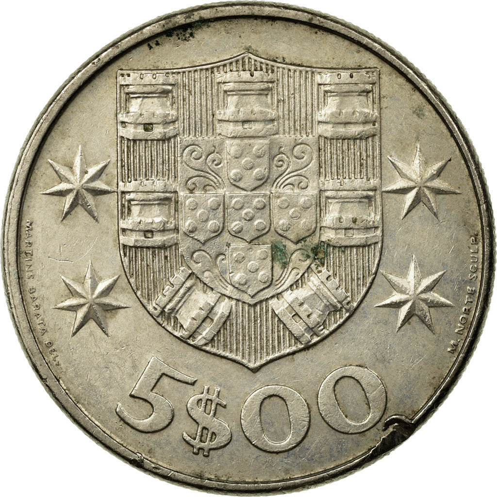 Monnaie, Portugal, 5 Escudos, 1977, TB, Copper-nickel, KM:591