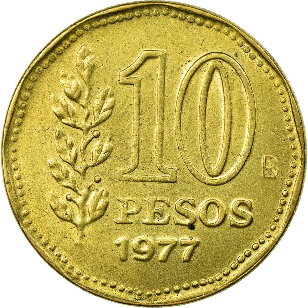 Coin, Argentina, 10 Pesos, 1977, EF(40-45), Aluminum-Bronze, KM:72