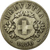Coin, Switzerland, 20 Rappen, 1850, Bern, VF(30-35), Billon, KM:7