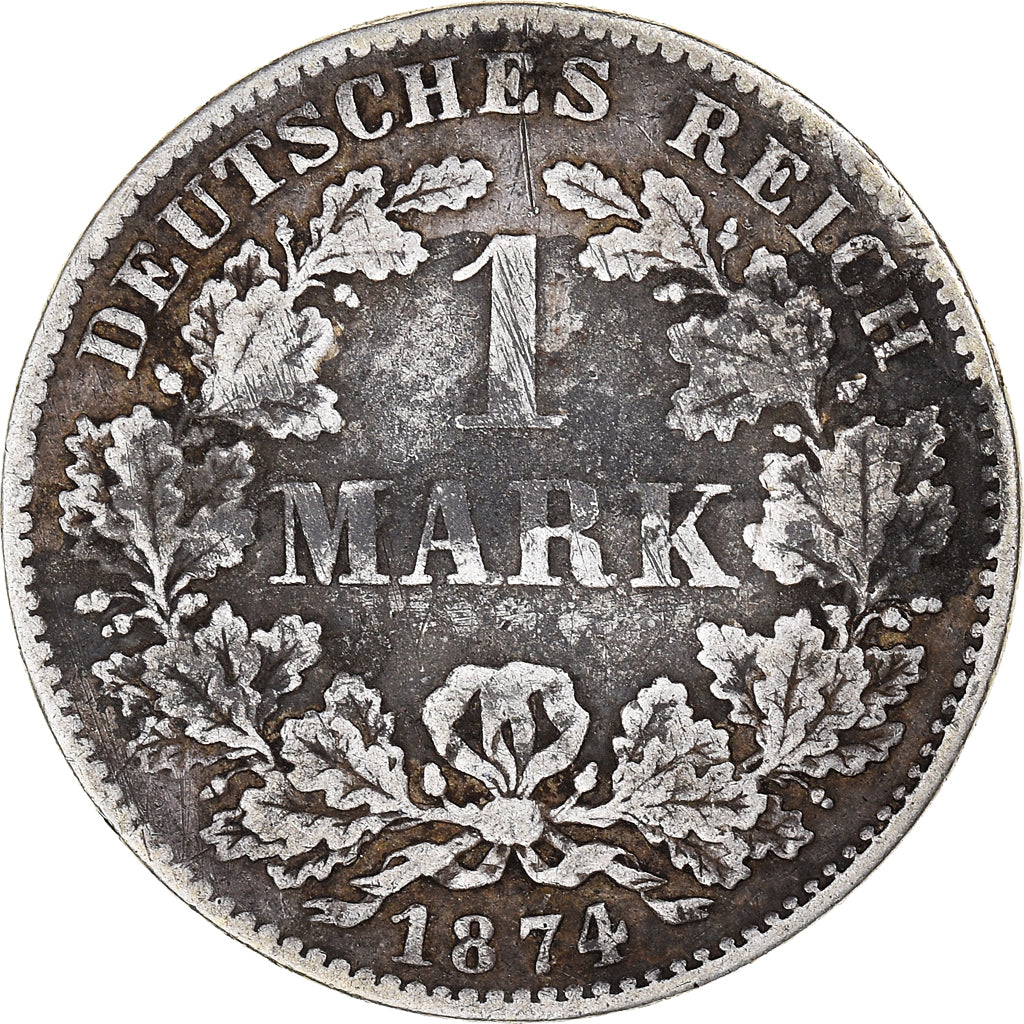 Coin, GERMANY - EMPIRE, Wilhelm I, Mark, 1874, Muldenhütten, VF(30-35), Silver