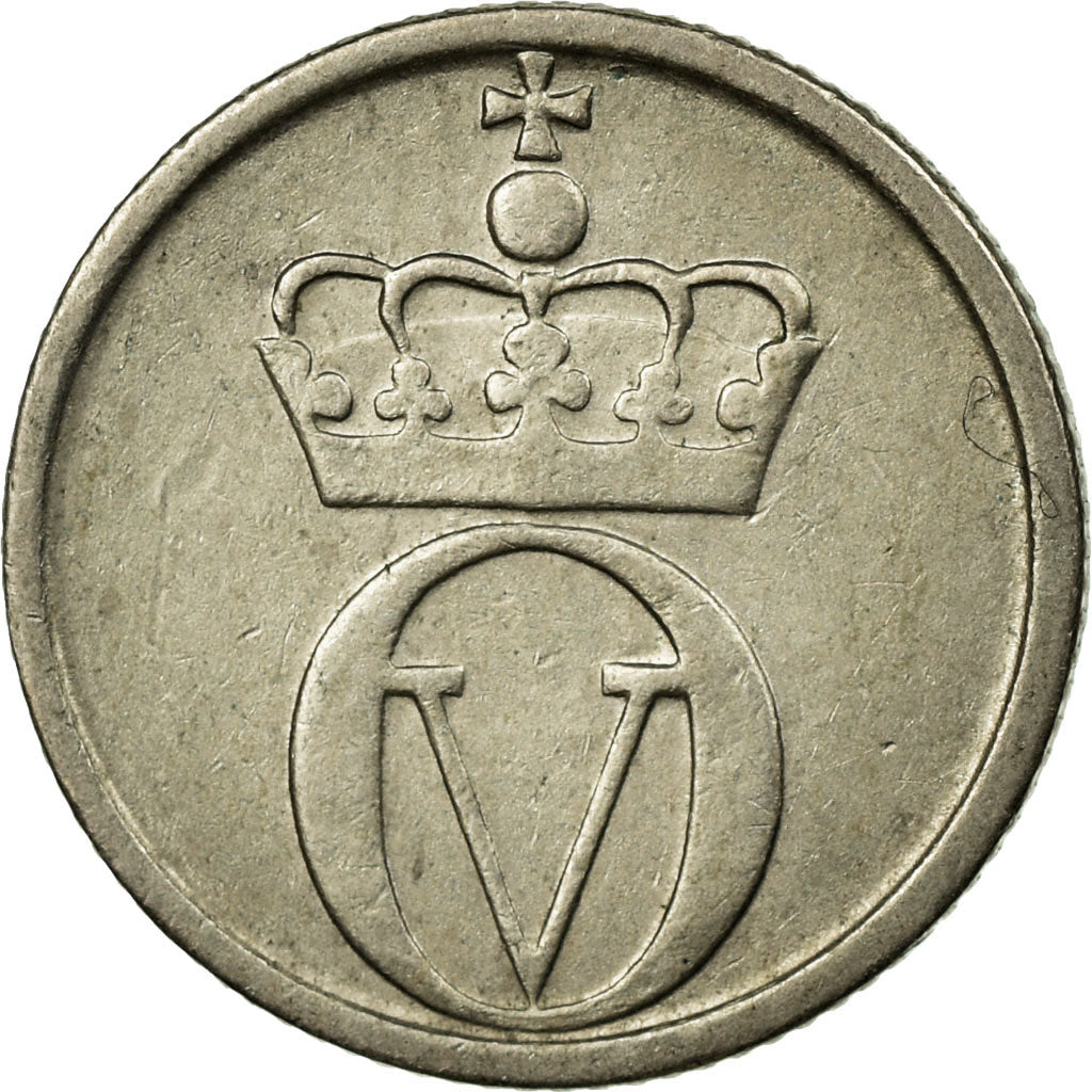 Moneda, Noruega, Olav V, 10 Öre, 1966, MBC, Cobre - níquel, KM:411