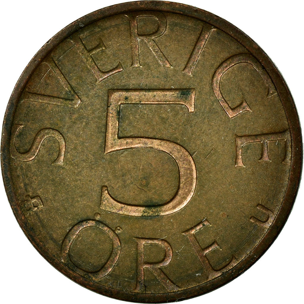 Moneta, Svezia, Carl XVI Gustaf, 5 Öre, 1978, MB+, Bronzo, KM:849