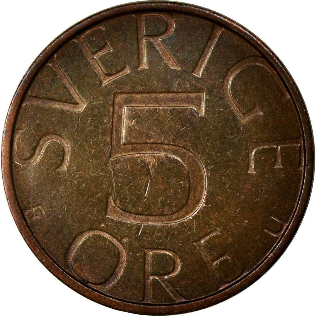 Moneta, Svezia, Carl XVI Gustaf, 5 Öre, 1981, MB+, Bronzo, KM:849