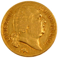 FRANCE, Louis XVIII, 20 Francs, 1819, Lille, KM #712.9, EF(40-45), Gold,...