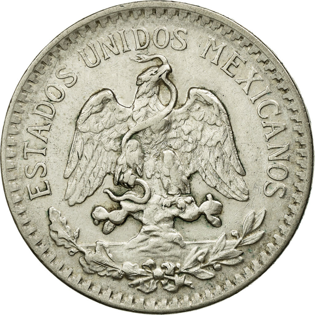 Coin, Mexico, 50 Centavos, 1919, Mexico City, EF(40-45), Silver, KM:446