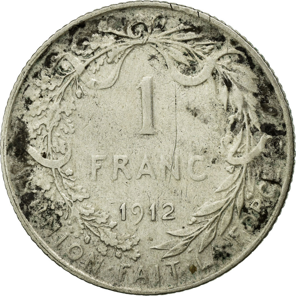 Coin, Belgium, Franc, 1912, VF(20-25), Silver, KM:72