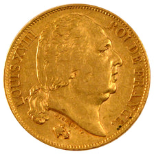 Louis XVIII, 20 Francs or buste nu