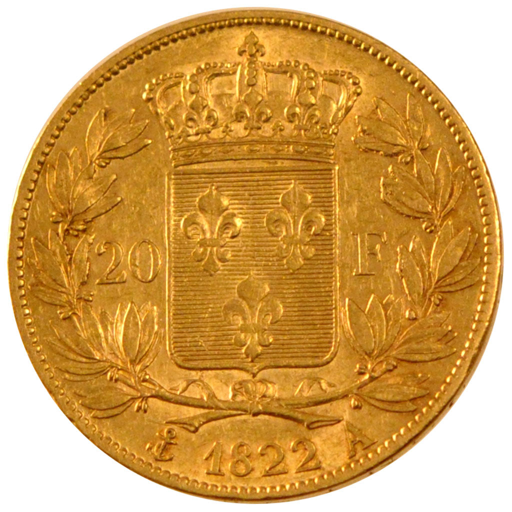 Louis XVIII, 20 Francs or buste nu