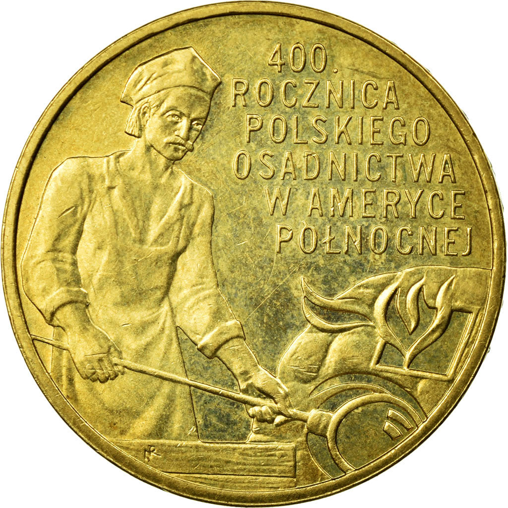 Münze, Polen, 400th Anniversary of Polish settlement in North America, 2 Zlote