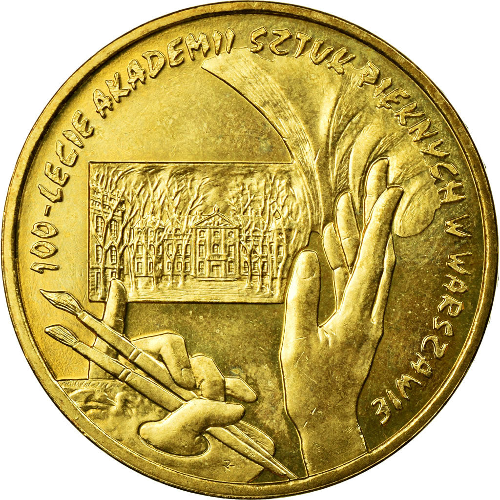 Coin, Poland, Warsaw Fine Arts Academy Centennial, 2 Zlote, 2004, Warsaw