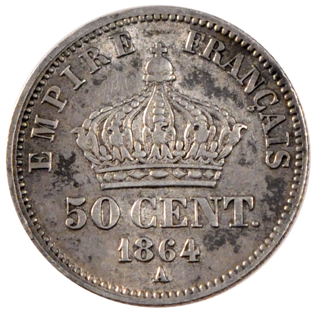 Francia, Napoleon III, Napoléon III, 50 Centimes, 1864, Paris, BB, Argento,...