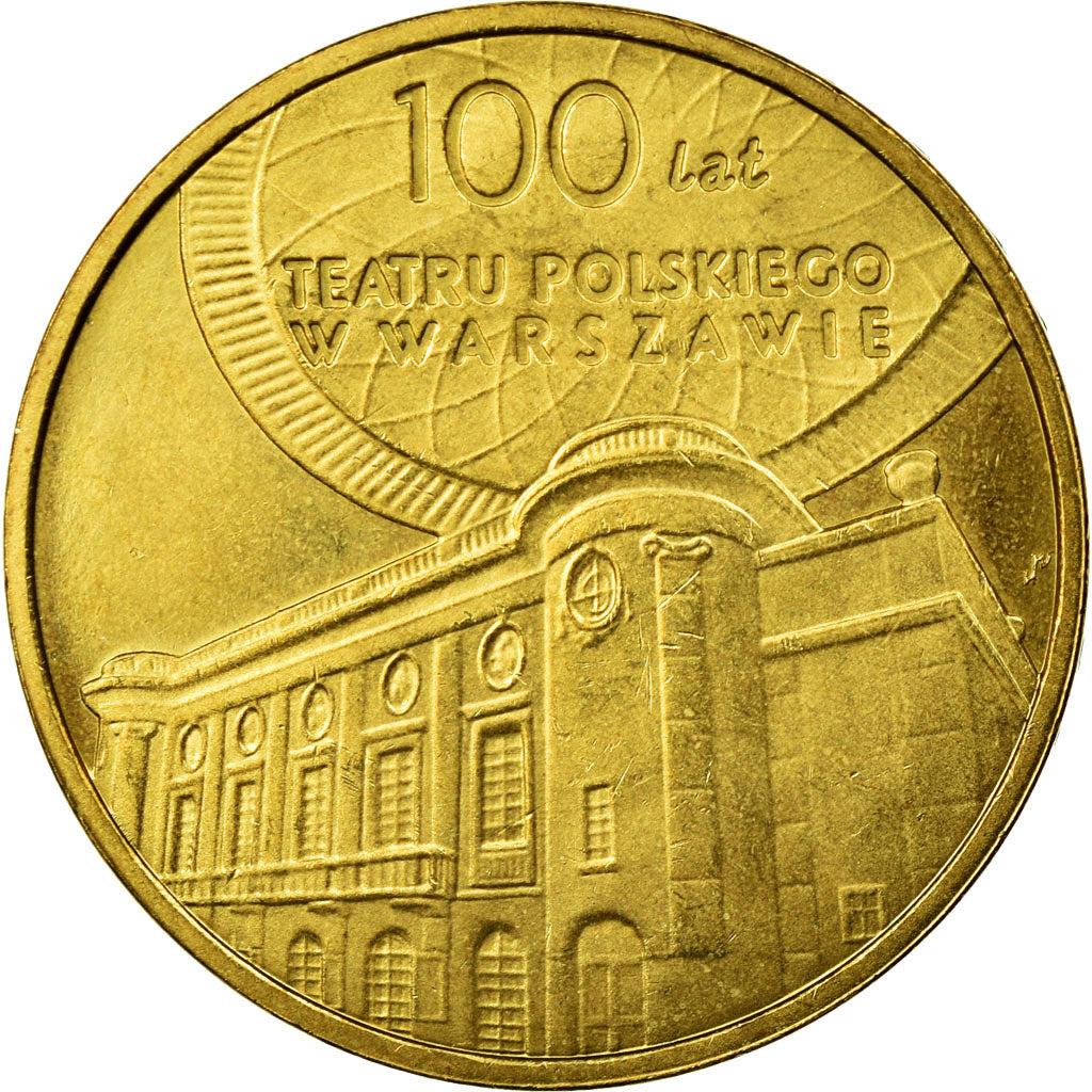 Coin, Poland, Polish Theatre, 100th Anniversary, 2 Zlotych, 2013, Warsaw