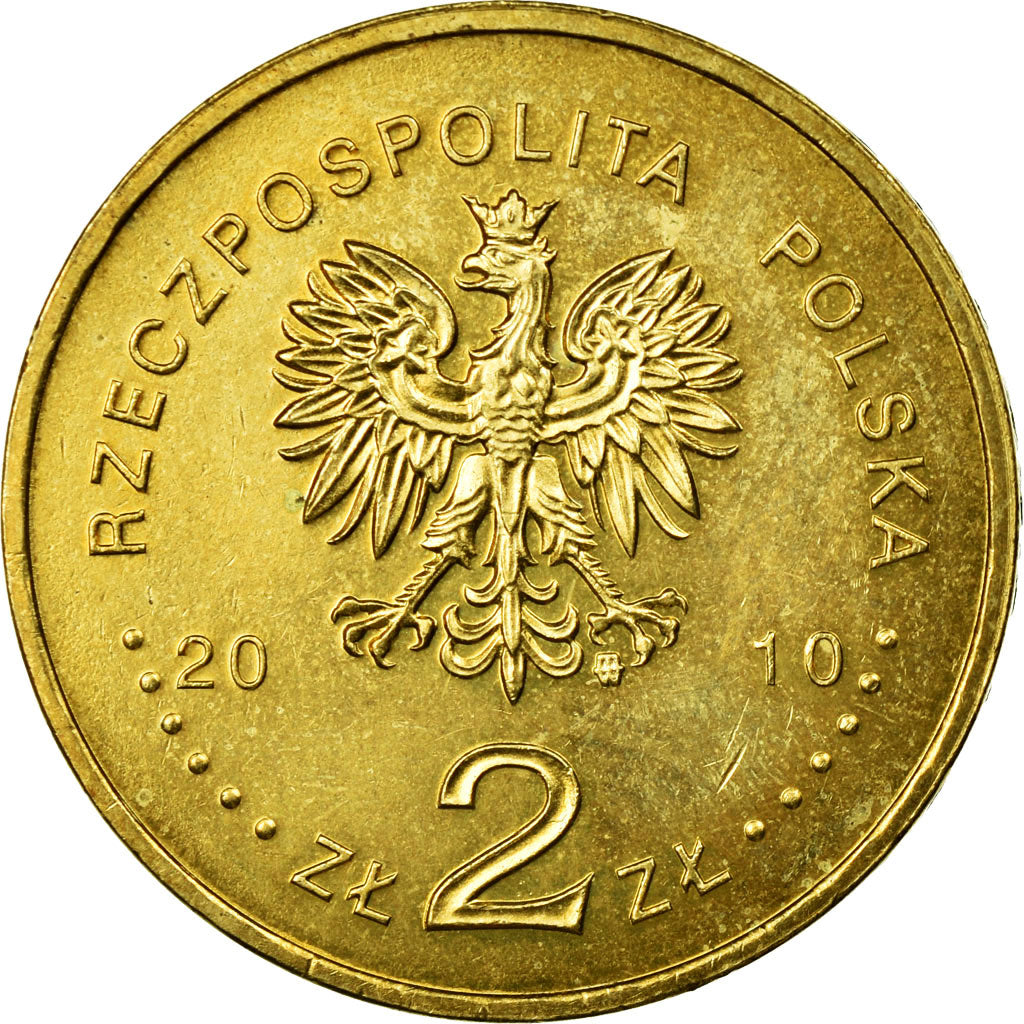 Coin, Poland, Liberation of Auschwitz, 2 Zlote, 2010, Warsaw, EF(40-45), Brass