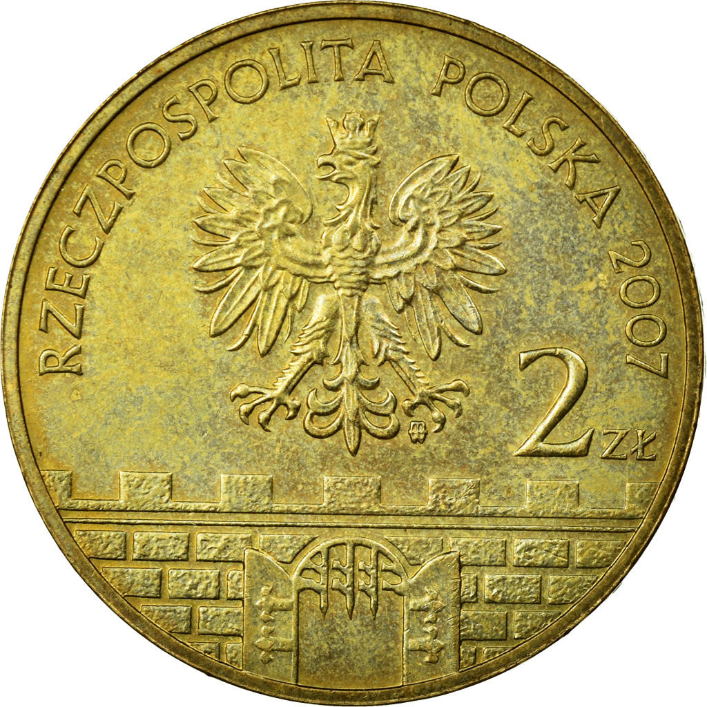 Coin, Poland, 2 Zlote, 2007, Warsaw, VF(30-35), Brass, KM:577