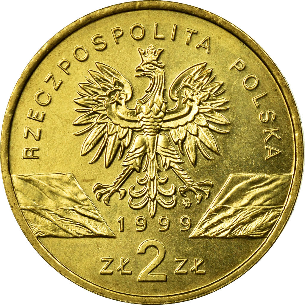 Coin, Poland, 2 Zlote, 1999, Warsaw, EF(40-45), Brass, KM:355