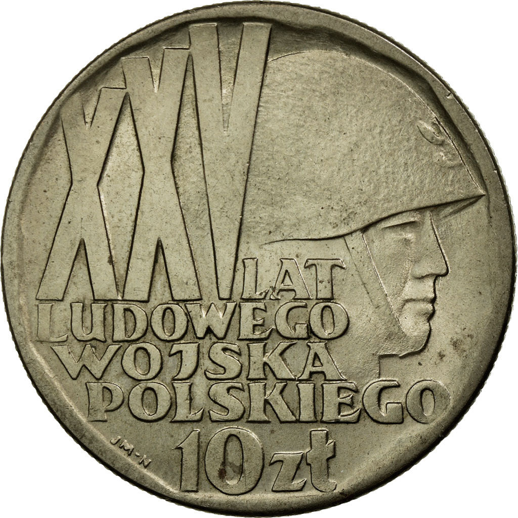 Coin, Poland, 25th Anniversary - Peoples Army, 10 Zlotych, 1968, Warsaw