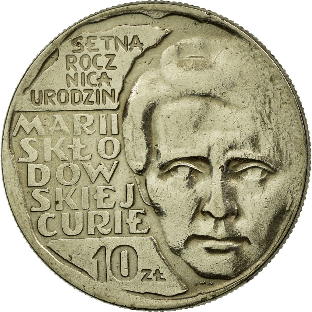 Münze, Polen, Centennial - Birth of Marie Sklodowska Curie, 10 Zlotych, 1967