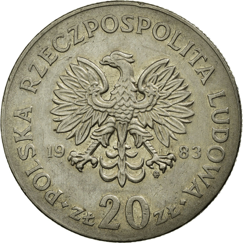Münze, Polen, 20 Zlotych, 1983, Warsaw, SS, Copper-nickel, KM:69
