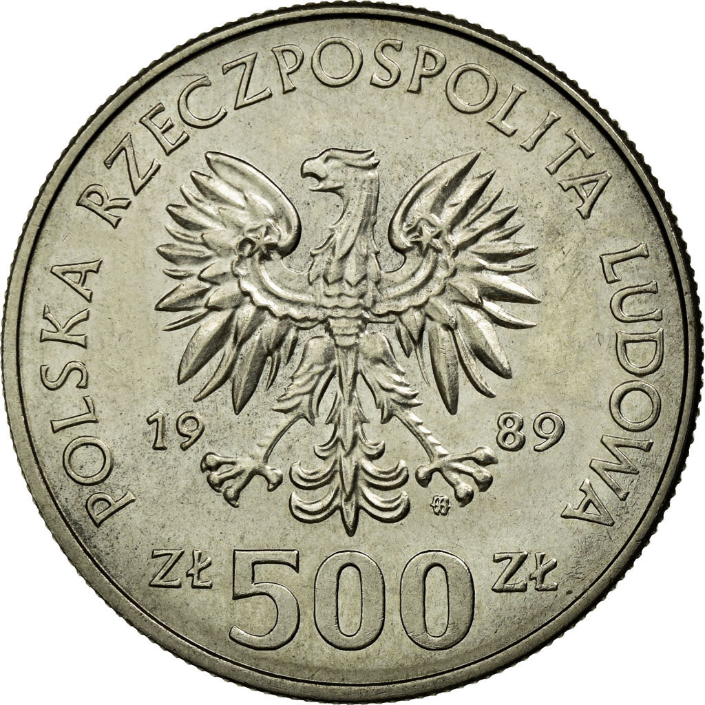 Münze, Polen, 50th Anniversary - Beginning of WWII, 500 Zlotych, 1989, Warsaw