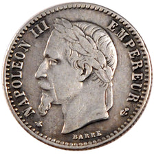 FRANCE, Napoléon III, 50 Centimes, 1867, Paris, KM #814.1, VF(30-35), Silver, 18