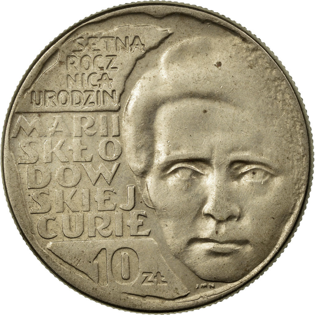 Monnaie, Pologne, Centennial - Birth of Marie Sklodowska Curie, 10 Zlotych