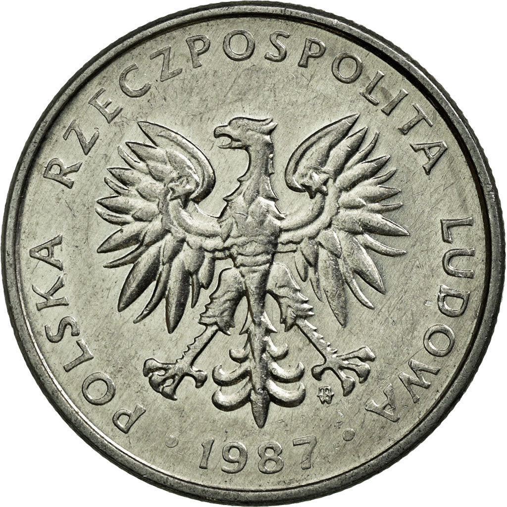Coin, Poland, 50 Groszy, 1987, Warsaw, EF(40-45), Aluminum, KM:48.2