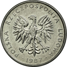 Coin, Poland, 50 Groszy, 1987, Warsaw, EF(40-45), Aluminum, KM:48.2