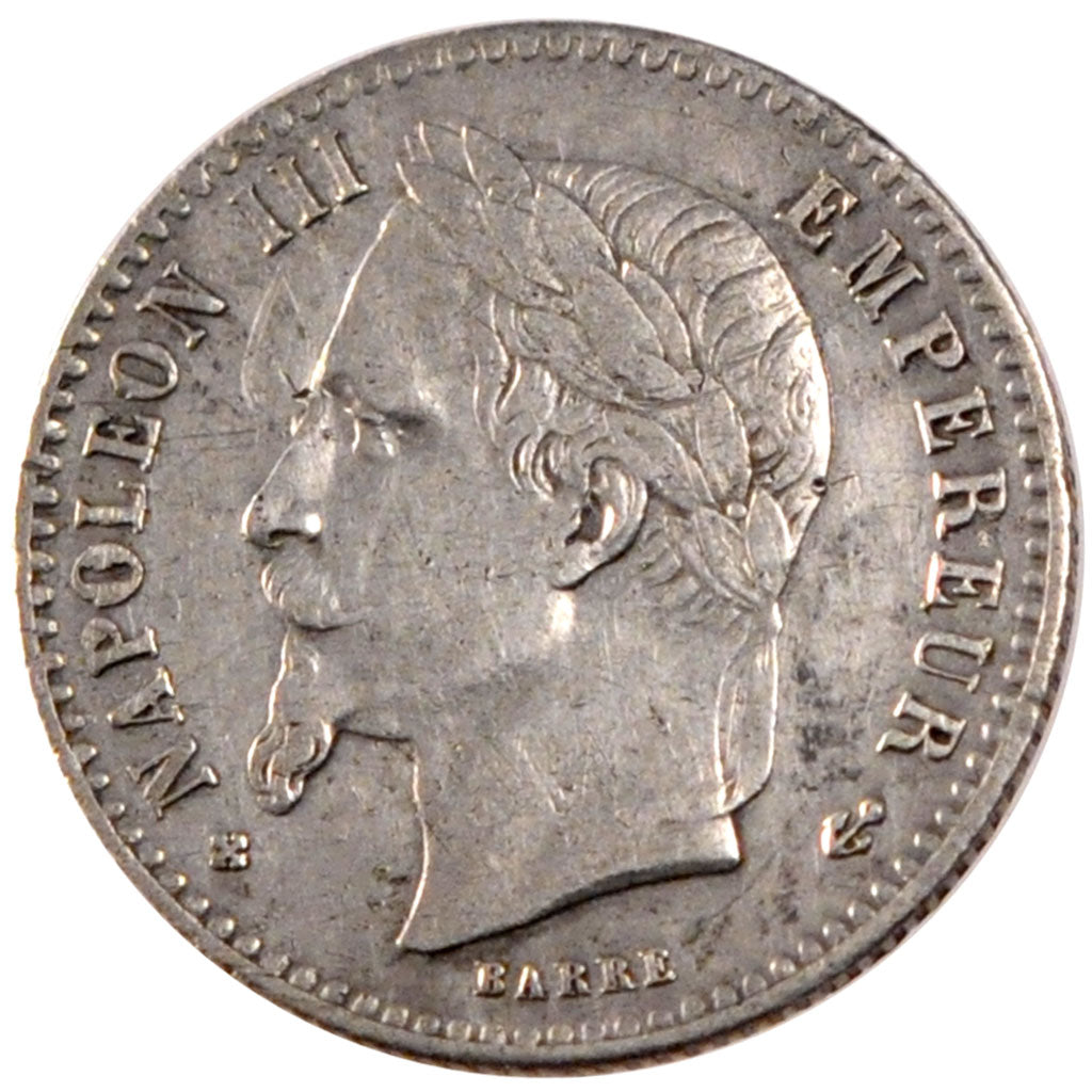 FRANCE, Napoléon III, 50 Centimes, 1867, Strasbourg, KM #814.2, EF(40-45), S...