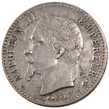 FRANCE, Napoléon III, 50 Centimes, 1867, Strasbourg, KM #814.2, EF(40-45), S...